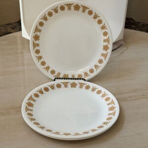 Set of 3 CORNING CORELLE Butterfly Gold Salad Plates 8 1/2” USA Yellow Flowers